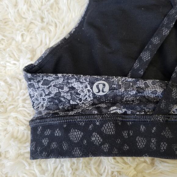 Lululemon Energy Bra Overlace Energy Bra Ice Grey Black 4 - Picture 5 of 6